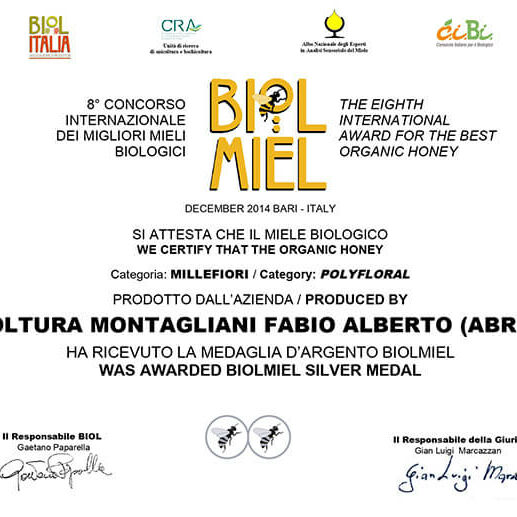 Attestato Biol Miel 2014 Polyfloral