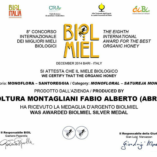 Attestato Biol Miel 2014 Santoreggia